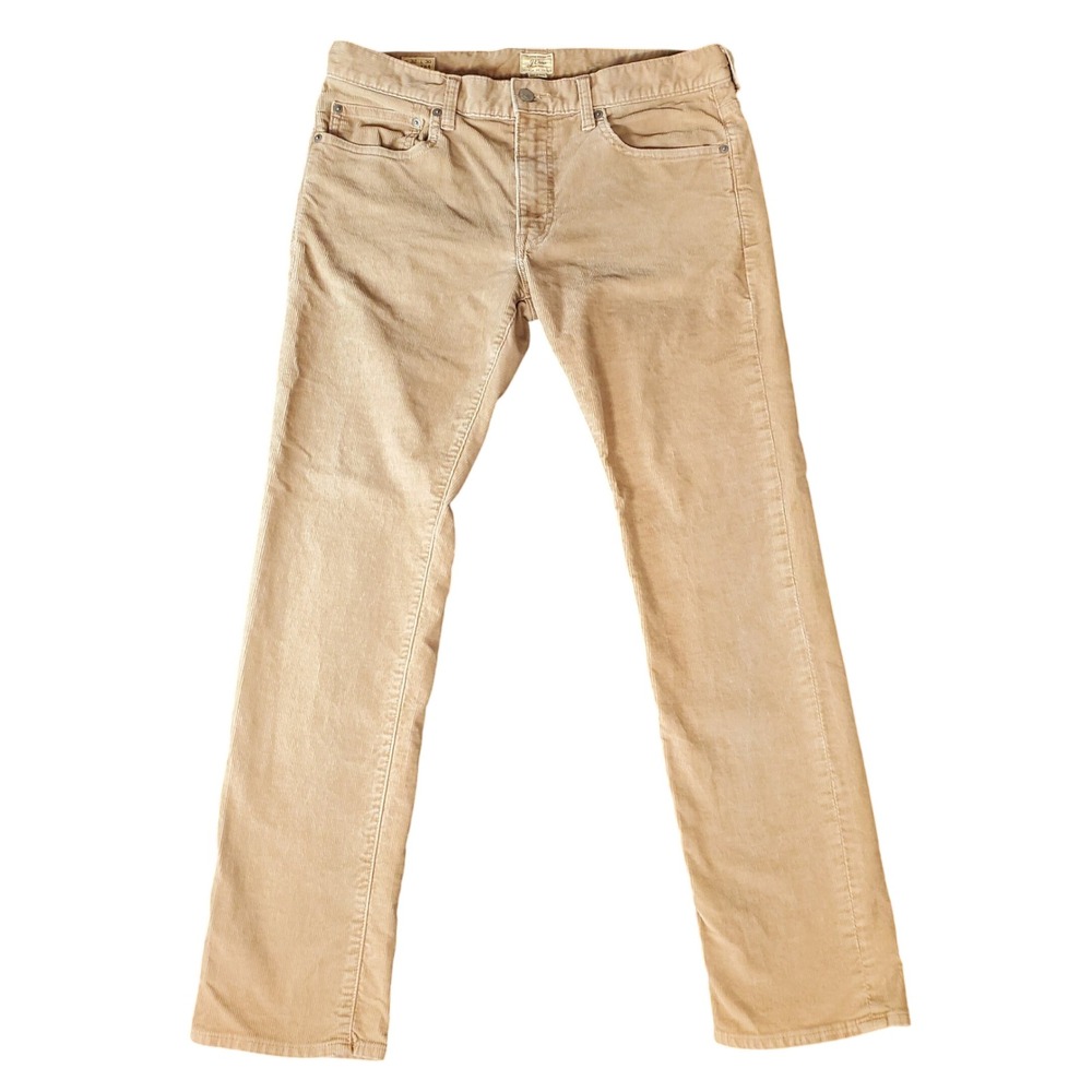 J.Crew 484 Slim Fit Corduroy Pants Mens 32x30 Tan Khaki Stretch Cord Trousers - Picture 2 of 7